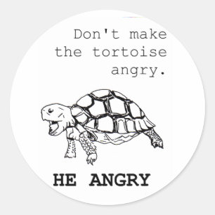 Arg Tortoise Teckning Runt Klistermärke