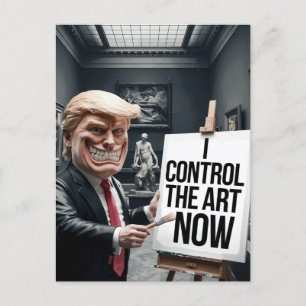 Arg Trump styr konsten i ett museum Vykort