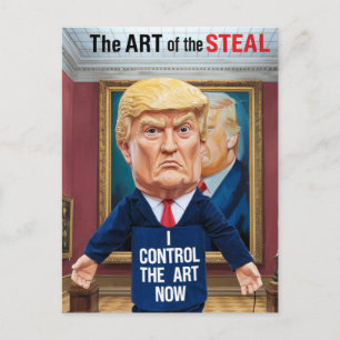 Arg Trump Trump Kontrollerar konsten i ett museum Vykort