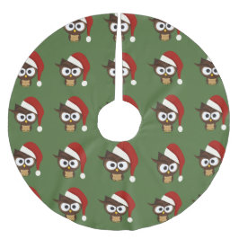 Arg Uggla med jultomten Hat Julgransmatta Borstad Polyester