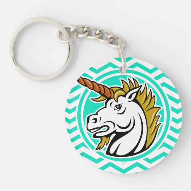 Arg Unicorn, Aqua Grönt Chevron (Framsidan)