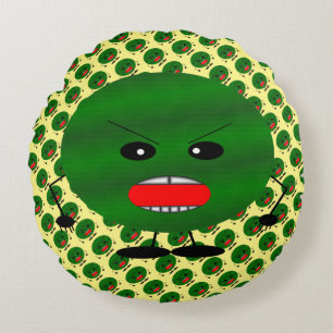 Arg Watermelon av Kenneth Yoncich Rund Kudde