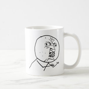 Arg Y U inget ansikte Kaffemugg