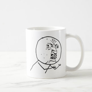 Arg Y U inget ansikte Kaffemugg