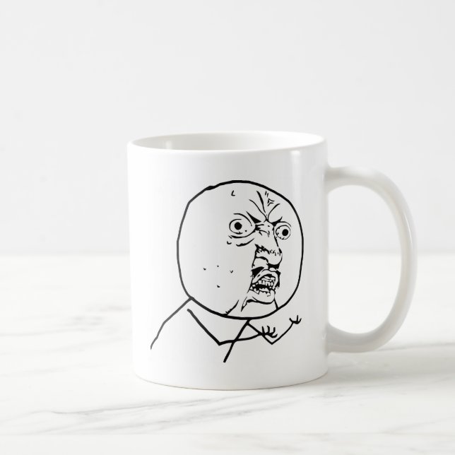 Arg Y U inget ansikte Kaffemugg (Höger)