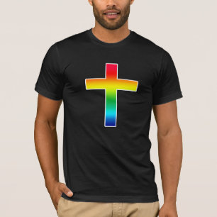 Arga kristna T-tröja för regnbåge T-shirt