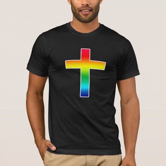 Arga kristna T-tröja för regnbåge T-shirt (Framsida)