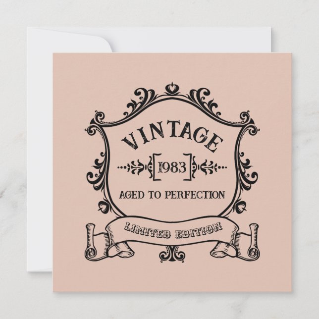 Årgång åldrad till perfektion Anpassat födelseår Inbjudningar (Framsida)
