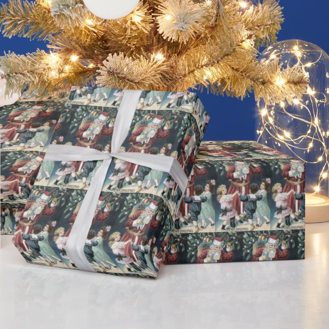 årgång Jultomten och ungar Presentpapper (Helgdagar)