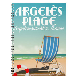 Argelès Plage,Argelès-sur-Mer, Frankrike Anteckningsbok Med Spiral