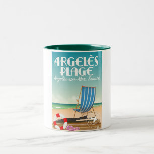 Argelès Plage,Argelès-sur-Mer, Frankrike Två-Tonad Mugg
