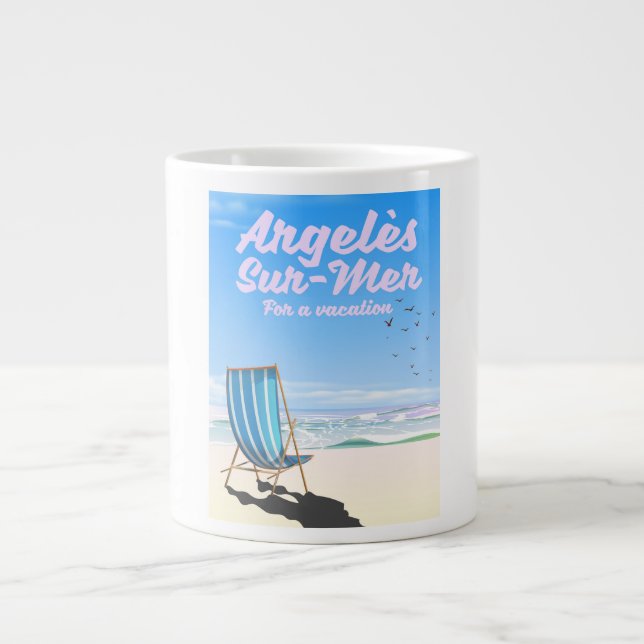 argelès-sur-mer Frankrike resaffisch Jumbo Mugg (Framsidan)