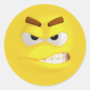 Argen 3D verkställer Emoji Runt Klistermärke