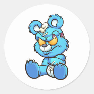 argens nalle runt klistermärke