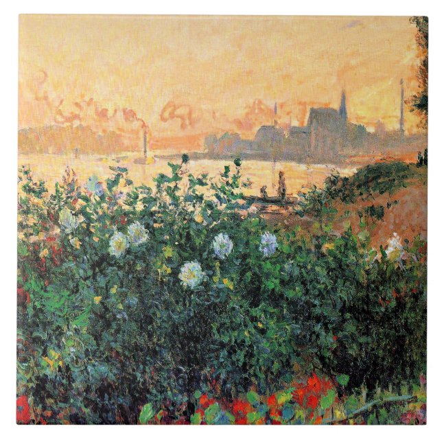 Argenteuil, Blommor vid flodstranden, Kakelplatta (Framsidan)