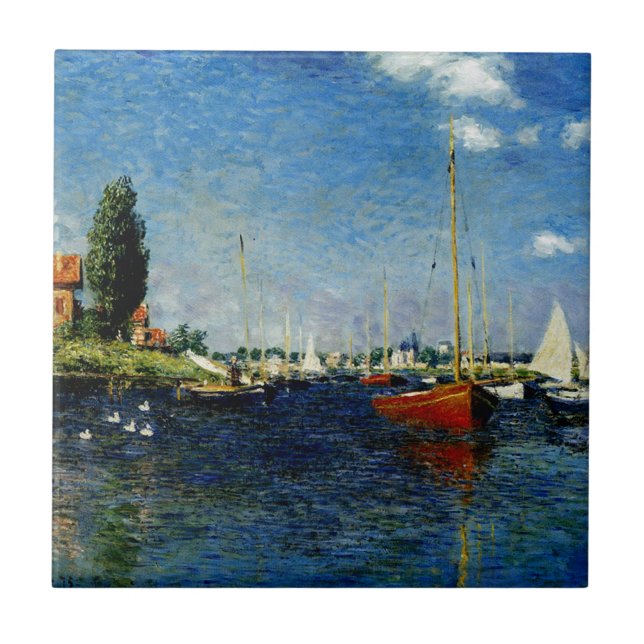 Argenteuil, bra konsmålning av Claude Monet Kakelplatta (Framsidan)
