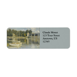 Argenteuil Bridge Claude Monet Returadress Etikett