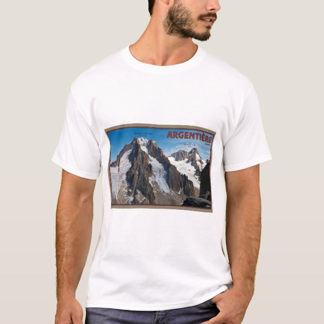 Argentiere - beskåda från tusen dollar Montets Tee Shirt (Framsida)