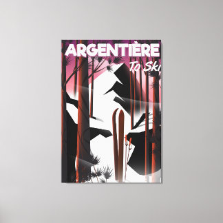 Argentière, Frankrike-skidaffisch Canvastryck