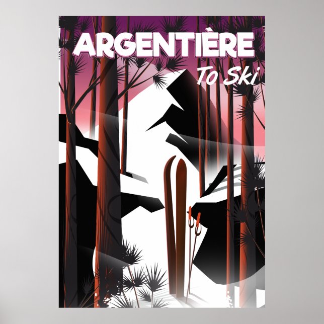 Argentière, Frankrike skidresoraffisch Poster (Framsidan)