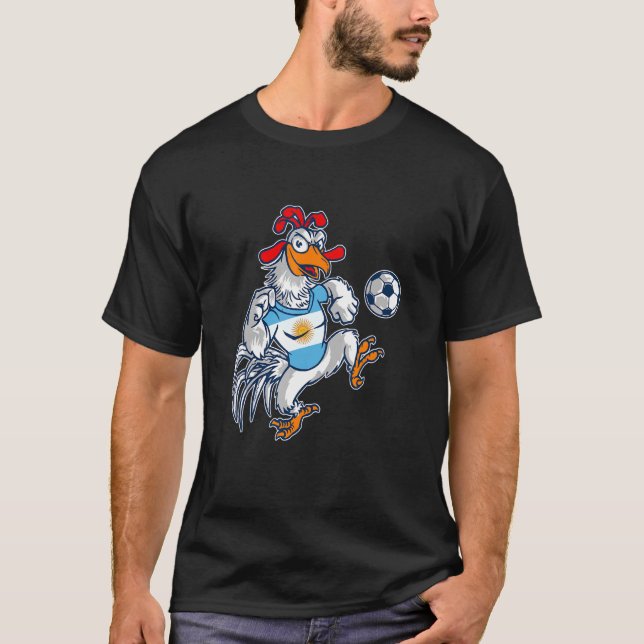 Argentin för fotbollsargentin i Tupp T Shirt (Framsida)
