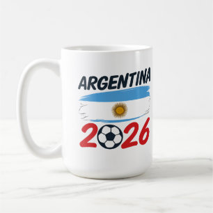 Argentina 2026 Fotboll Fan Design Flagga Färger Kaffemugg