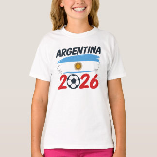 Argentina 2026 Fotboll Fan Design Flagga Färger T Shirt