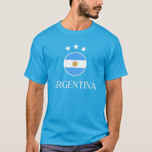 Argentina 2 vita 3 stjärnor t shirt