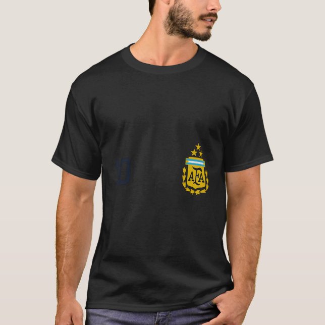 Argentina 3 stjärnor Argentinas Flagga Tre stjärno T Shirt (Framsida)