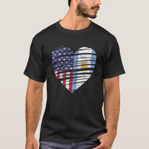 Argentina American Grown Heart USA Patriot Heritag T Shirt