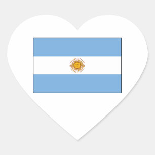Argentina - Argentinas Flagga Hjärtformat Klistermärke
