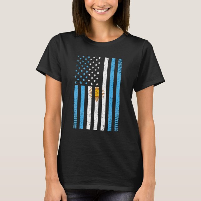 Argentina Argentinian Flag Football Soccer Sport T Shirt (Framsida)