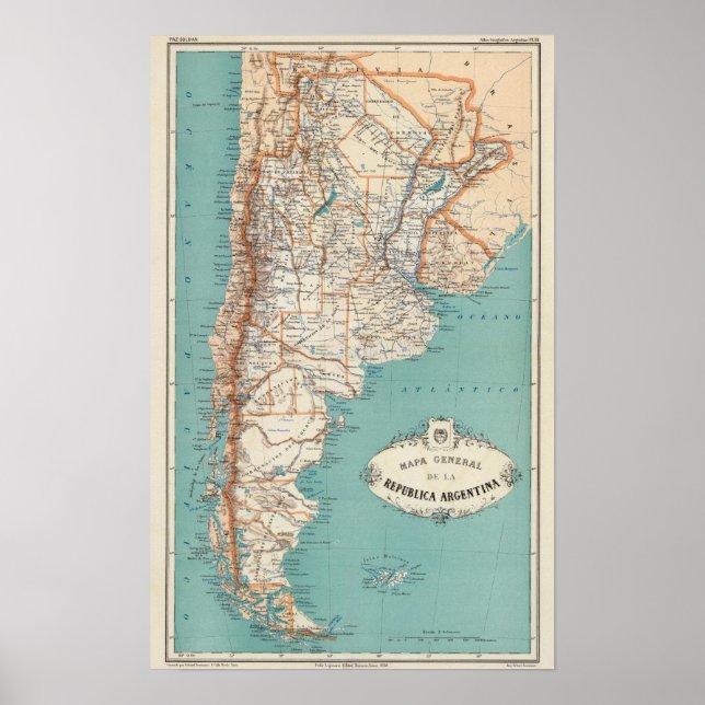 Argentina Atlas Poster (Framsidan)