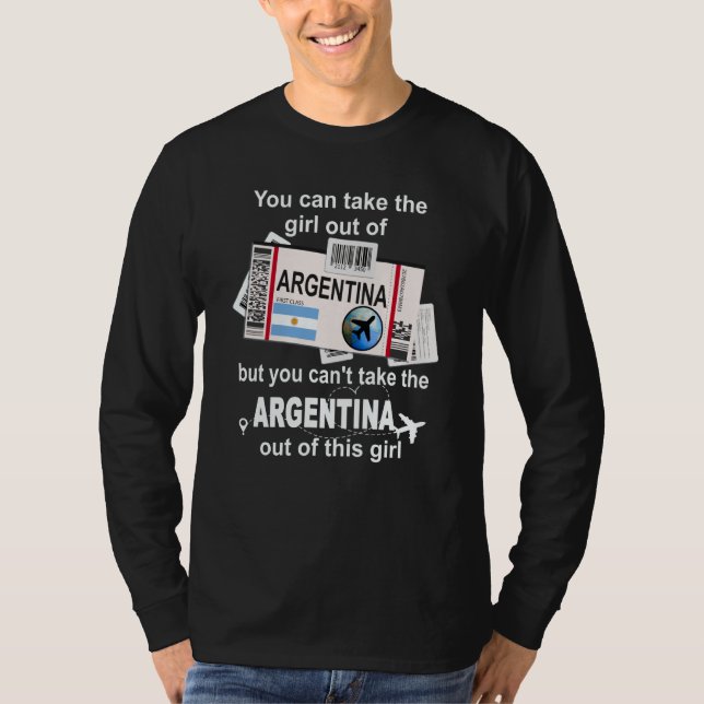 Argentina Boarding Pass Argentina Girl Argentina T Shirt (Framsida)