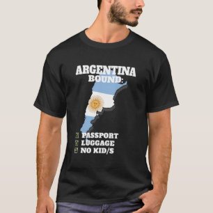 Argentina Bound Land Travel Argentine Flagga Souv T Shirt