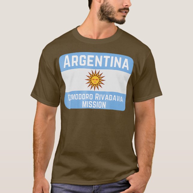 Argentina Comodoro Rivadavia LDS Mormon Uppdrag T Shirt (Framsida)