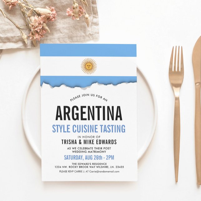 Argentina-Cuisine | Party Flagga Vita Inbjudan (Skapare uppladdad)