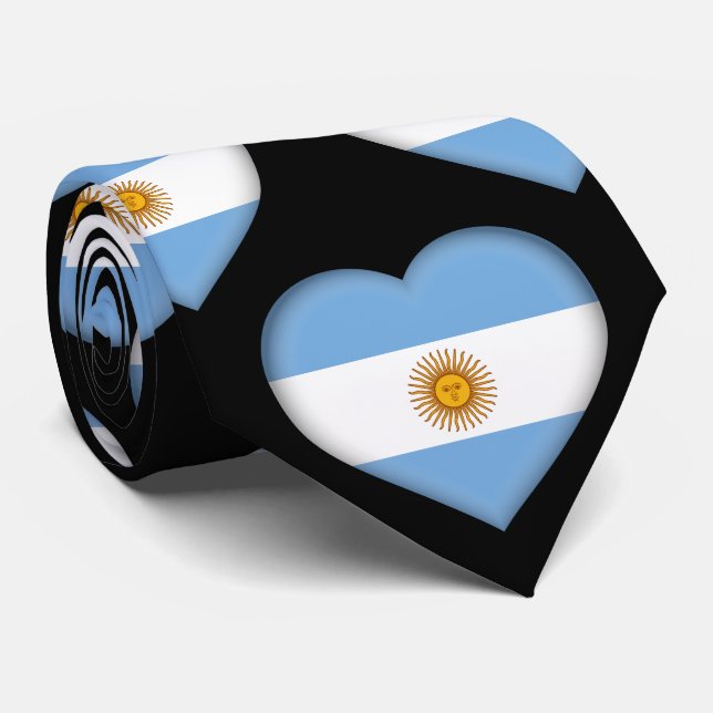 Argentina Färg Heart Mönster Neck Tie Slips (Rullad)