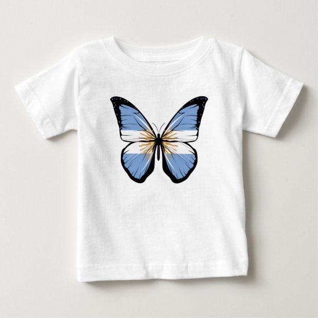 Argentina Fjäril Flagga T Shirt (Framsida)
