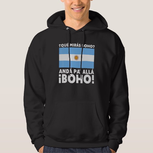 Argentina Flag Argentine Pride Funny Speech of Arg Hoodie (Framsida)