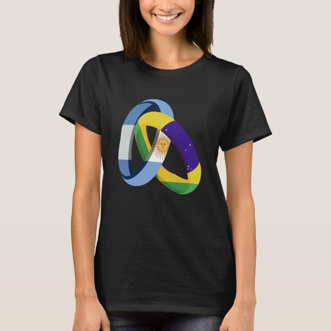 Argentina Flag Brazil Grown Ring Marriage Wedding T Shirt (Framsida)