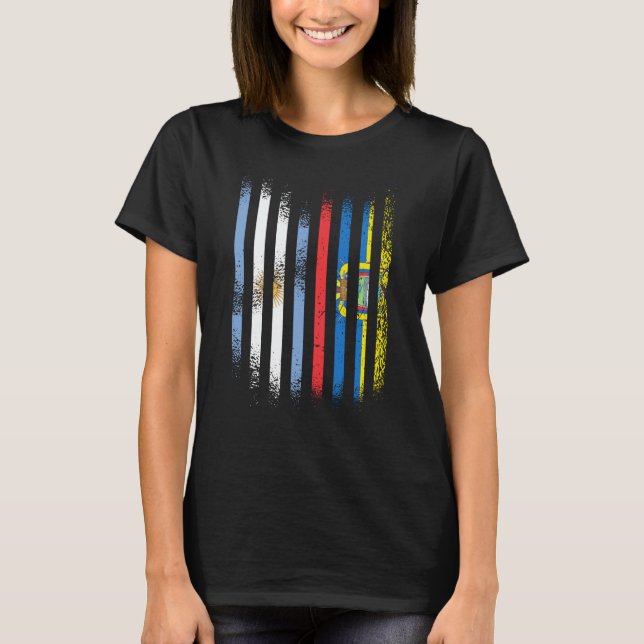 Argentina Flag Ecuador Grown Country Flags Stripes T Shirt (Framsida)