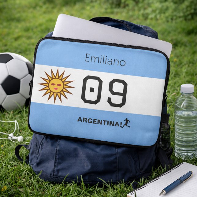 Argentina Flag Personlig Fotbollsfan-utrustning Laptop Fodral (Skapare uppladdad)