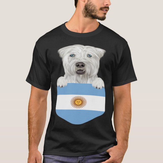 Argentina Flag Soft Coated Wheaten Terrier Dog In  T Shirt (Framsida)