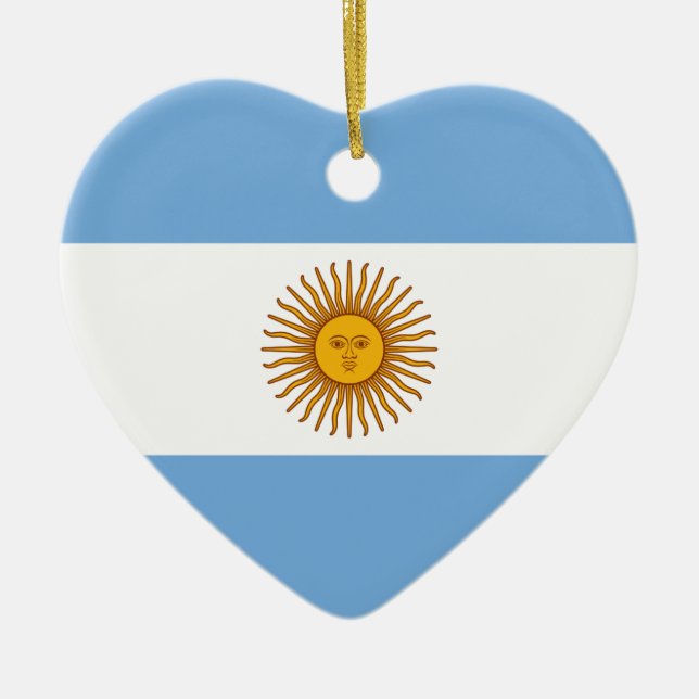 Argentina flagga Bandera De Argentina Julgransprydnad Keramik (Framsidan)