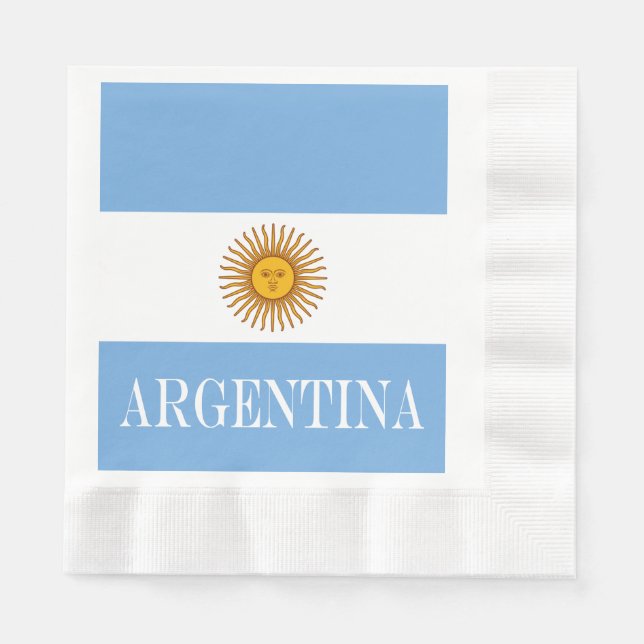 Argentina flagga Bandera De Argentina Pappersservett (Framsidan)