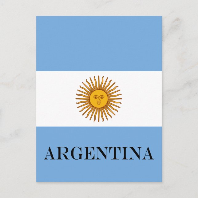 Argentina flagga Bandera De Argentina Vykort (Framsida)