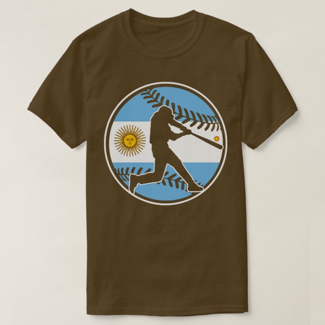 Argentina Flagga Baseball Hitter Argentinian Baseb T Shirt (Design framsida)