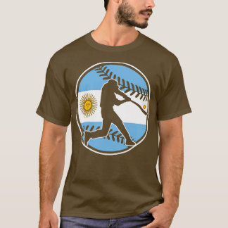 Argentina Flagga Baseball Hitter Argentinian Baseb T Shirt