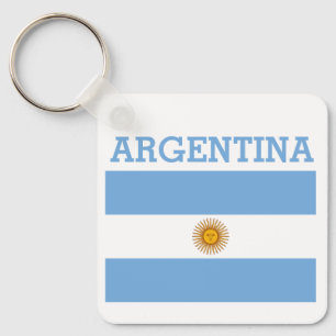 Argentina Flagga Fotbollar Fotboll Argentinsk Blå  Nyckelring